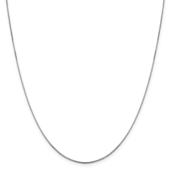 14K White Gold chain Box 16 in 1 mm Oct. Sparkle