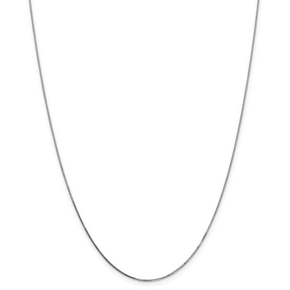 14K White Gold chain Box 18 in 0.8 mm .8
