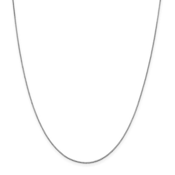 14K White Gold chain Box Pendant 16 in 0.95 mm .95mm