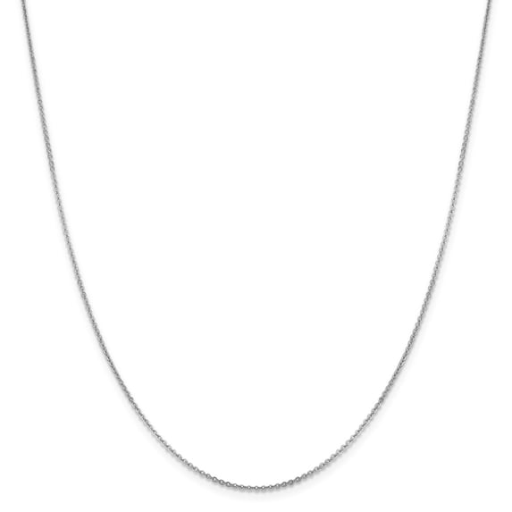 14K White Gold chain Cable 24 in 1.4 mm Flat