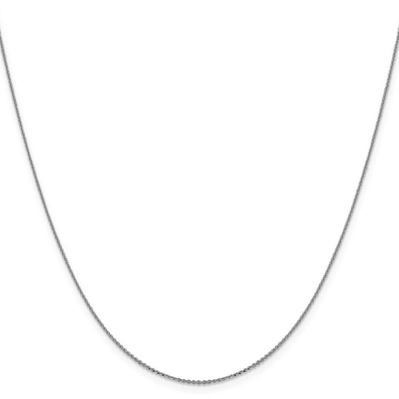 14K White Gold chain Cable Diamond-cut 20 in 0.9 mm