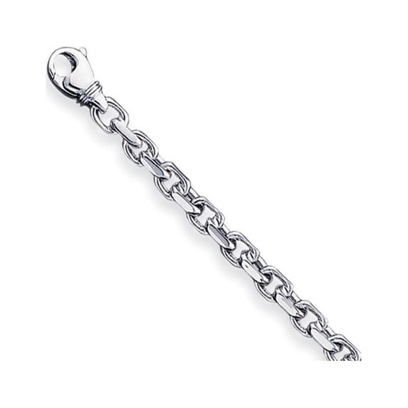 14K White Gold chain Fancy Open Link 8 in 4.6 mm 4.6mm Hand-polished Bracelet