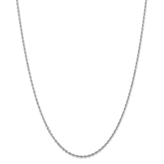 14K White Gold chain Rope Diamond-cut 18 in 2 mm 2.00mm diamond-cut Quadruple