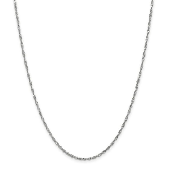 14K White Gold chain Singapore 16 in 1.6 mm