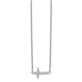 thumbnail image 1 of 14K White Gold charm pendant Cable Themed Necklace Diamond Round 18 in 12 mm 1, 1 of 2