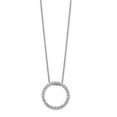 thumbnail image 1 of 14K White Gold charm pendant Cable necklace with Diamond Round 18 in mm 1, 1 of 2