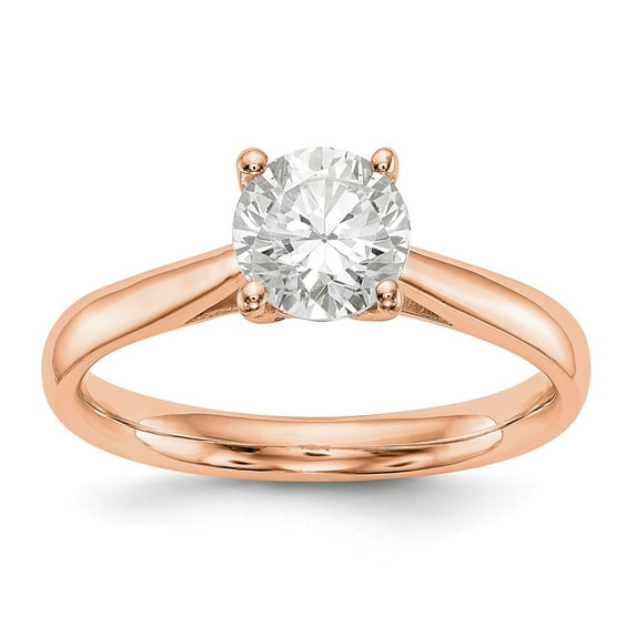 14K White Gold mounting Ring Band Only Solitaire Engagement, Size 6