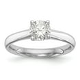 thumbnail image 1 of 14K White Gold mounting Ring Band Only Solitaire Engagement, Size 7, 1 of 7