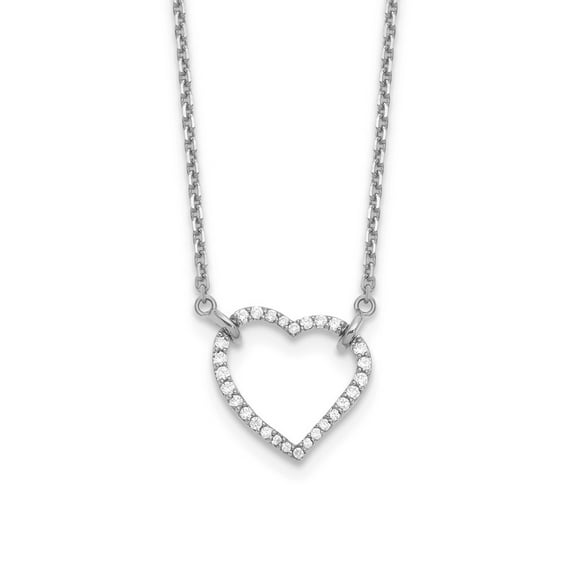 14K White Gold necklace Cable Diamond Themed Diamond, Lab Grown Round 18 in 14.86 mm