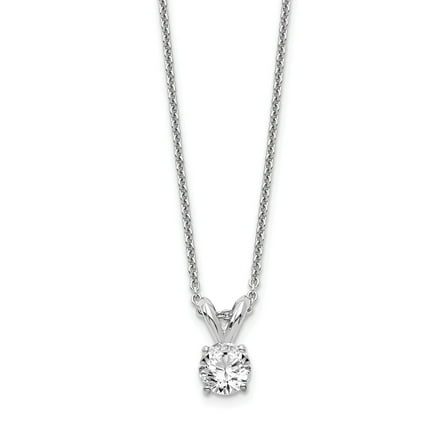 14K White Gold necklace Diamond Lab Grown Round 1 4ct. SI1 SI2, G H I, Solitaire