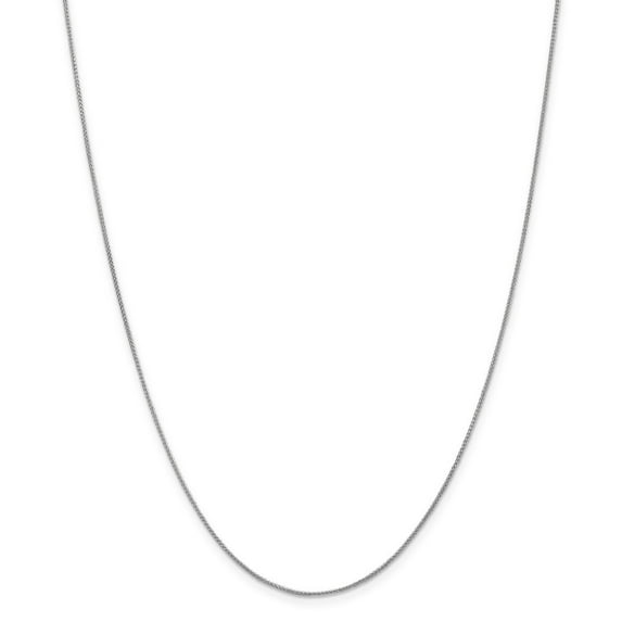 14K White Gold necklace Spiga (Wheat) chain Pendant 24 in 0.8 mm