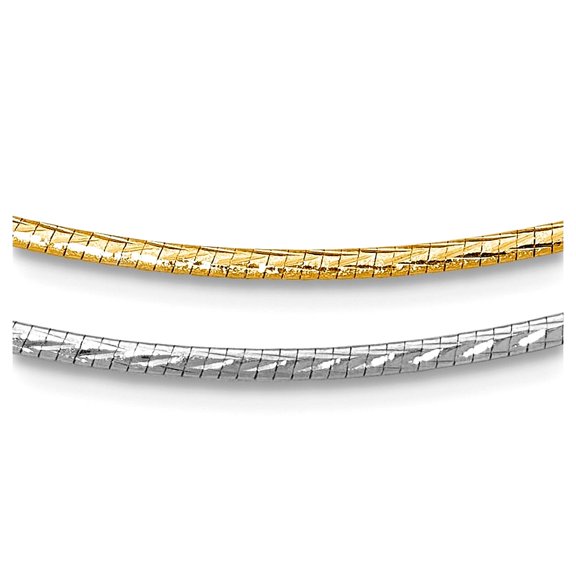 Leslie's 14K White Gold w/Rhodium Reversible Adj. Omega Necklace