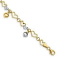 thumbnail image 1 of 14K & White Rhodium Polished Heart Diamond-Cut 7.25 in. Bracelet, 1 of 1