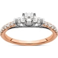 thumbnail image 1 of 14K White/Rose Gold Rose Lab Grown Diamond Si1/Si2, G H I, Complete Engagement Ring (Size 7) Made In India rm6515e-038-crlg, 1 of 5