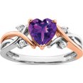 thumbnail image 1 of 14K White/Rose Gold Two-Tone Heart Amethyst And Diamond Ringsize 7 (Width 2.2 To 4) - Jbsp, 1 of 5