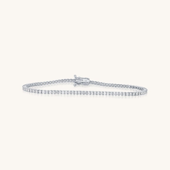 14K White gold Tennis Bracelet with 3mm Diamonds | Everyday Fine Jewelry for Men and Women | 7 Inch | VS1 Clarity | 5.6 CT TW