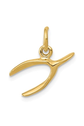 14K Wishbone Charm