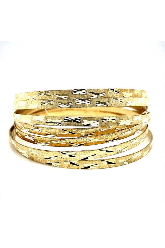 14K YELLOW GOLD DIAMOND CUT SEMANARIO SET -LARGE