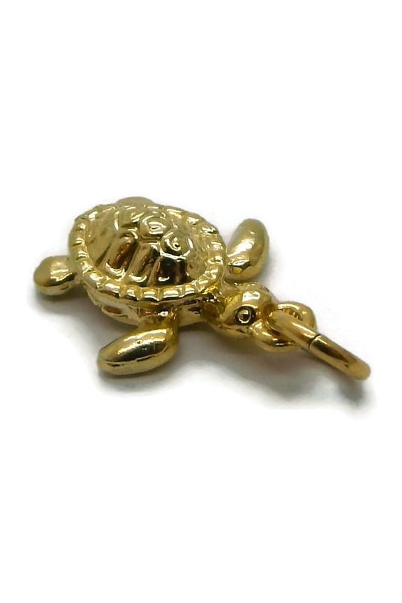 14K YELLOW GOLD TURTLE CHARM PENDANT!!