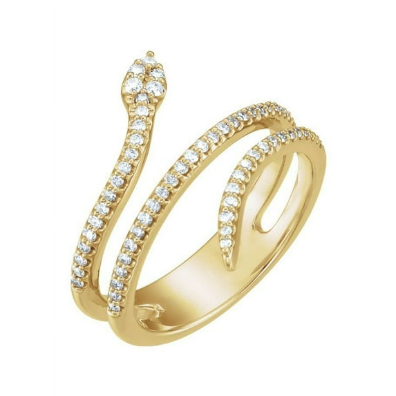14K Yellow 1/3 CTW Diamond Snake Ring in 14k Yellow Gold
