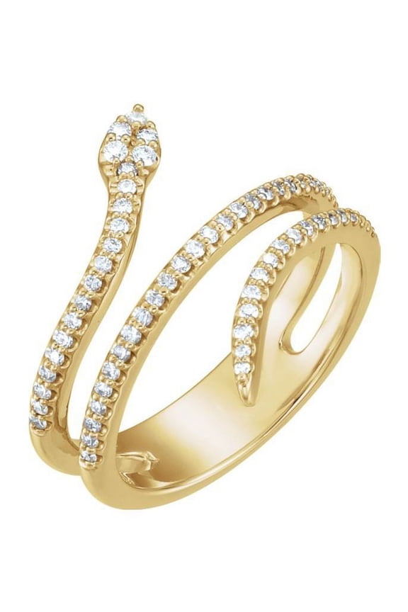 14K Yellow 1/3 CTW Diamond Snake Ring in 14k Yellow Gold