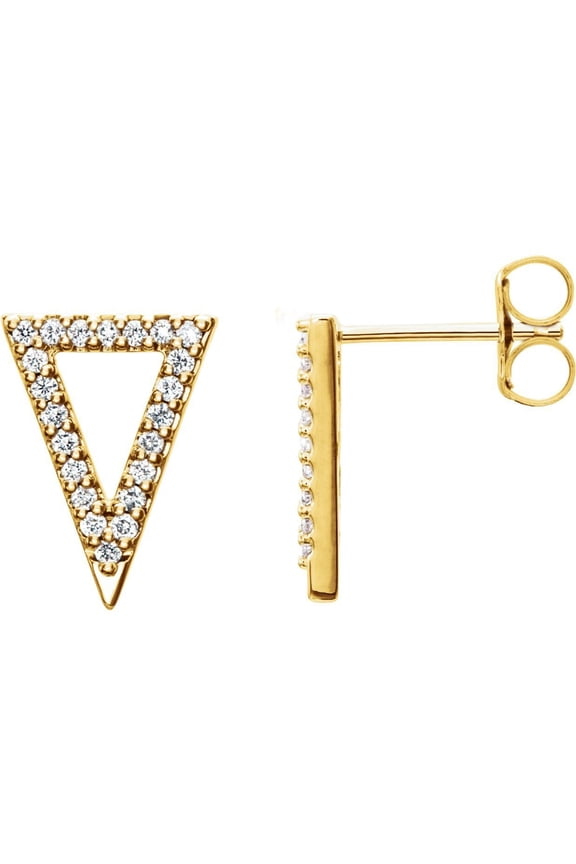 14K Yellow 1/4 CTW Diamond Triangle Earrings in 14k Yellow Gold