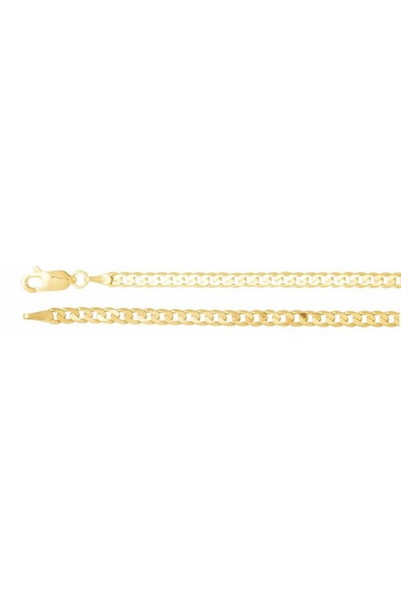 14K Yellow 3 mm Curb 7" Chain|for Both Male & Female Adults|Temple Custom Jewelers