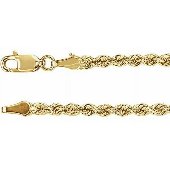 14K Yellow 3 mm Rope 7" Chain CH957:101:P