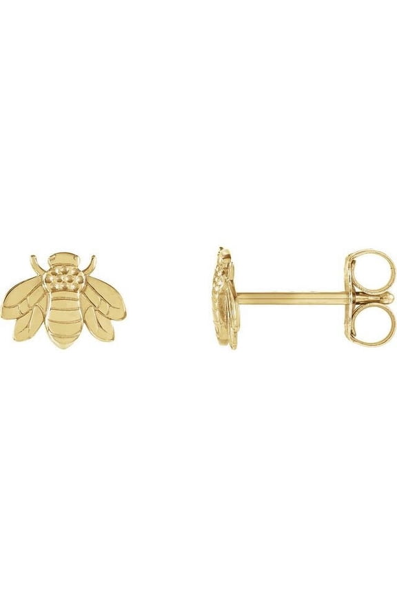 14K Yellow Bumblebee Earrings 28608:1002:P