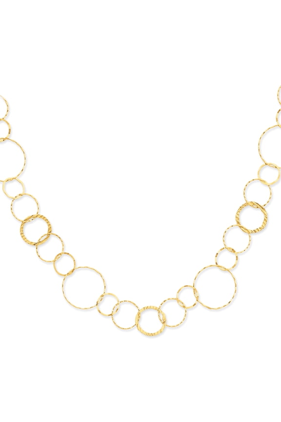 14K Yellow Combo Circle Chain