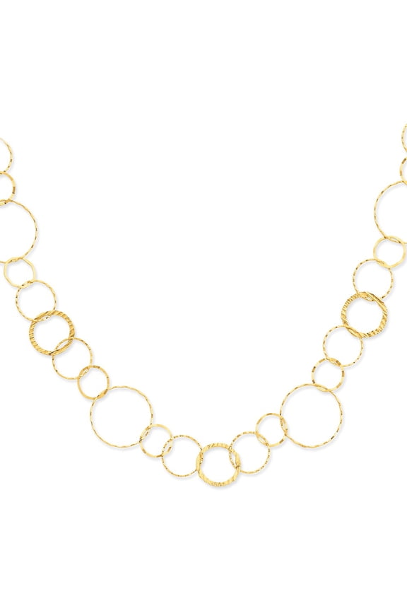 14K Yellow Combo Circle Chain
