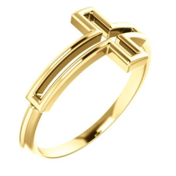 14K Yellow Cross Ring in 14k Yellow Gold