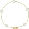 thumbnail image 1 of 14K Yellow Cultured White Freshwater Pearl 5-Station 7" Bracelet CH184:137793:P, 1 of 2