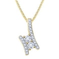 thumbnail image 1 of AFFY 14K Yellow Gold 0.2 CT Round Cut White Natural Diamond Fashion Pendant Necklace, 1 of 1
