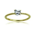 thumbnail image 1 of 14K Yellow Gold 0.5 Carat Heart CZ Accent Stone Braid Rope Design Band Wedding Promise Ring (Size 5 to 9), 1 of 3