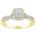 thumbnail image 1 of AFFY 14K Yellow Gold (0.75 cttw )White Natural Diamond Twist Shank Engagement Wedding Ring With RING Size-7.5, 1 of 1