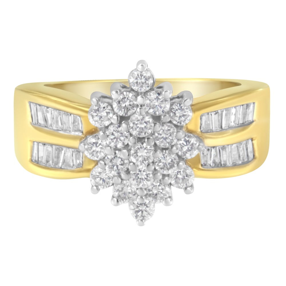 Opulent 18 Karat Yellow Gold And Diamond Floral Cocktail Ring