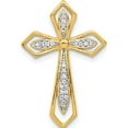 thumbnail image 1 of 14K Yellow Gold 1/15Ct. Diamond Cross Chain Slide (26 X 17) Made In India pm5089-008-ya, 1 of 5