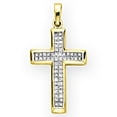 thumbnail image 1 of 14K Yellow Gold 1/2 ct. Princess Cut Diamond Cross Pendant with Chain, 1 of 2