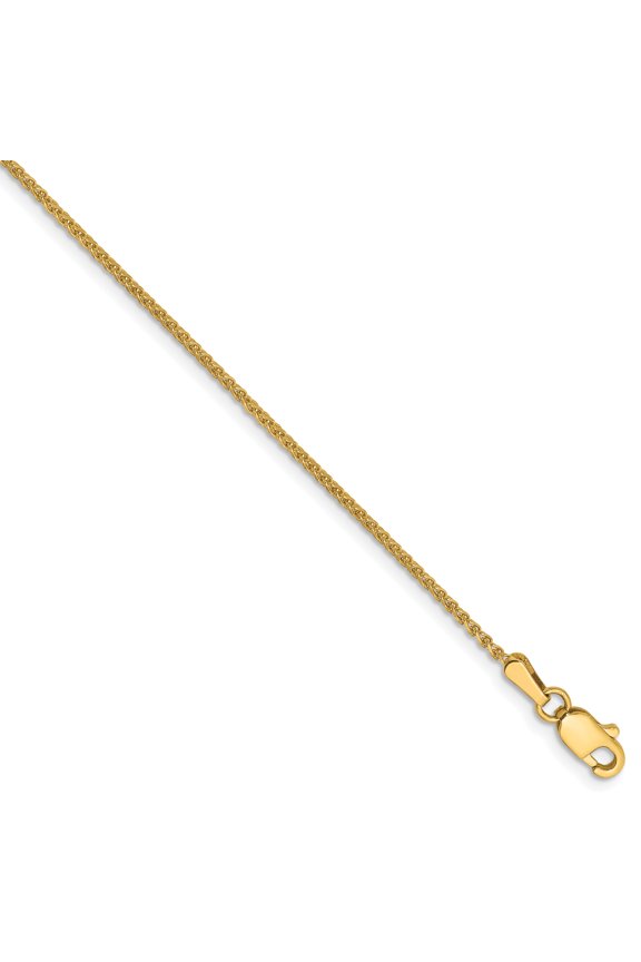 14K Yellow Gold 1.2mm Diamond Cut Spiga Chain