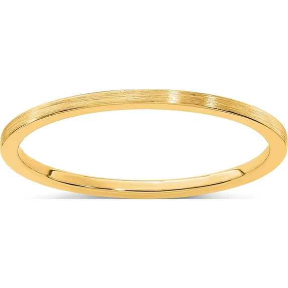 14K Yellow Gold 1.2mm Flat Satin Stackable Band (Size 7) Made In United States stk23-120y-7