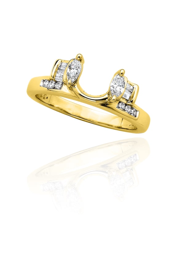 14K Yellow Gold 1/3 ct. Multi Diamond Wrap