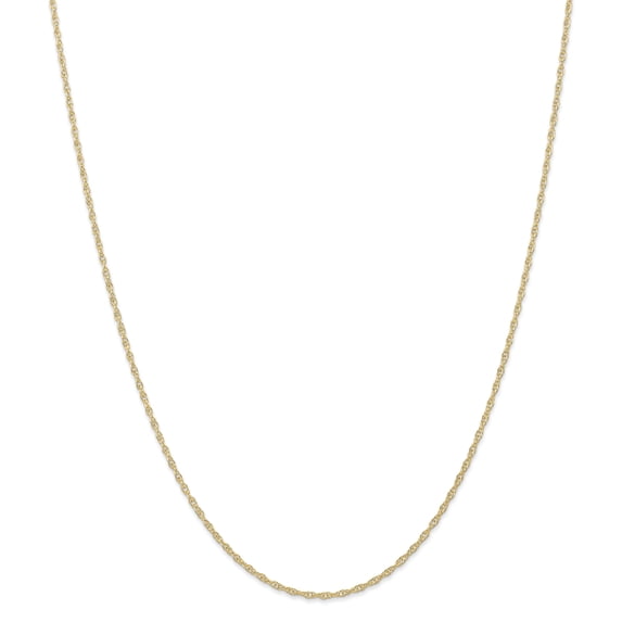 14K Yellow Gold 1.35mm Carded Cable Rope Chain 16 Inch