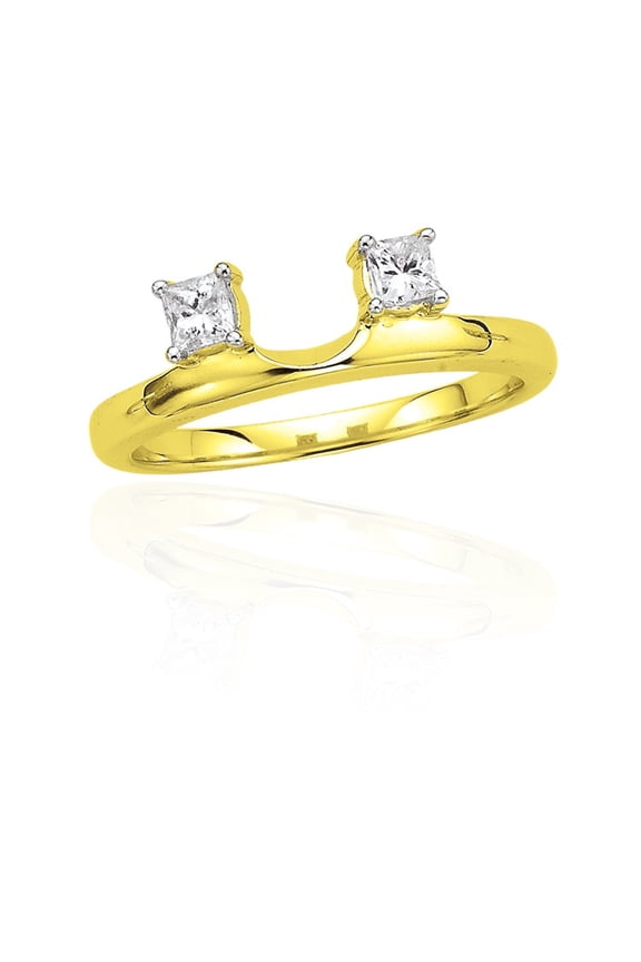 14K Yellow Gold 1/4 ct. Princess Cut Diamond Wrap