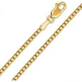 thumbnail image 1 of 14K Yellow Gold 1.4mm Box Pendant Chain, FREE Microfiber Cloth, Square Link Mens Womens Necklace, Giorgio Bergamo, 1 of 7