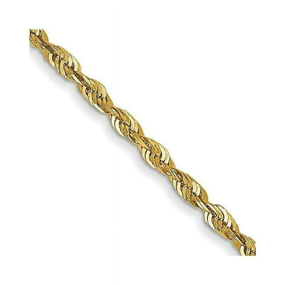 14K Yellow Gold 1.5 mm Extra-Light Diamond-Cut 20 in. Rope Chain