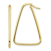14K Yellow Gold 1.5 mm Polished Triangle Dangle Hoop Earrings