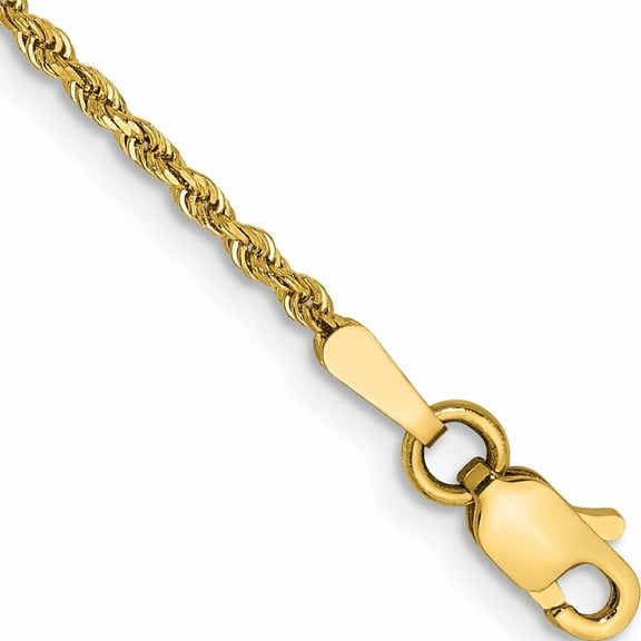 14K Yellow Gold 1.50mm D/C Rope With Lobster Clasp Chain (6 X 1.5) Made In Peru 012l-6