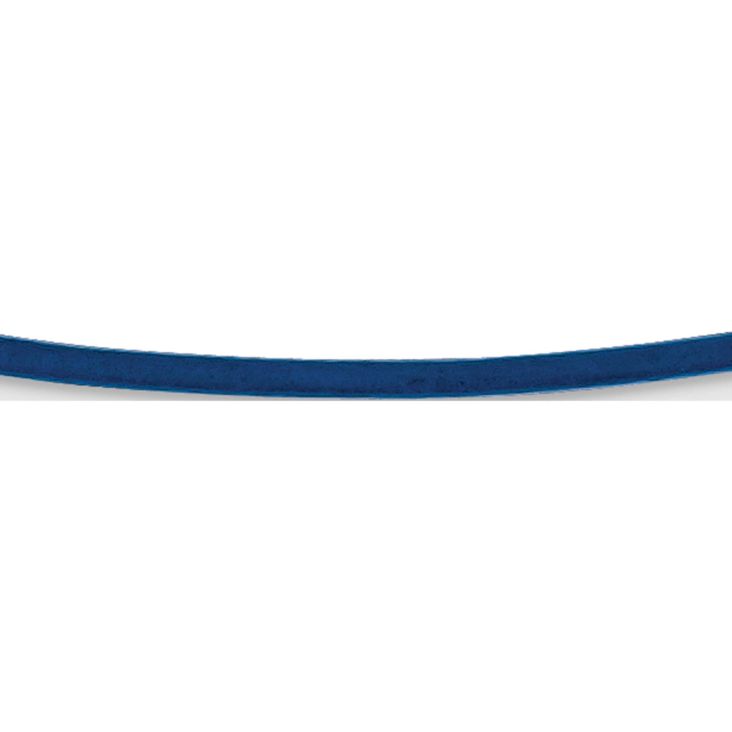 14K Yellow Gold 1.5mm 18In Royal Blue Leather Cord Necklace (18 X 1.5) Made In United States xg255-18