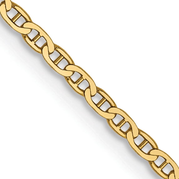 Jewelry by Sweet Pea 14K Yellow Gold 18 inch 1.5mm Lightweight Flat Anchor Link with Lobster Clasp Pendant Chain